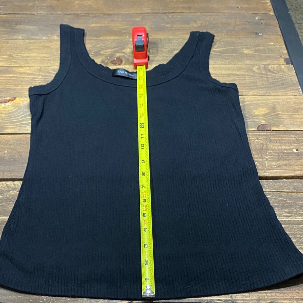 Black Ribbed Tank Top - Picture 5 of 7
